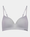 Simply Seamless Contour Bra in LIGHT GREY MARLE. Flat lay front view