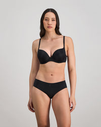My Fit Smooth Push Up Bra in BLACK. Feature shot