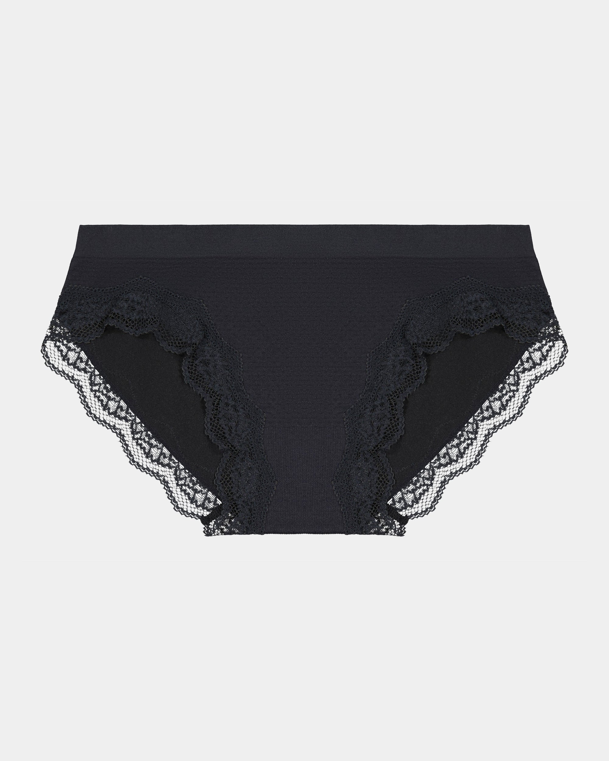 Nikki Bikini in BLACK. Flat lay front view