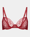 Fae Underwire Bra in BIKING RED. Flat lay front view