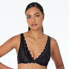 Model wears Sienna Siesta Underwire Bra in BLACK. On body front view