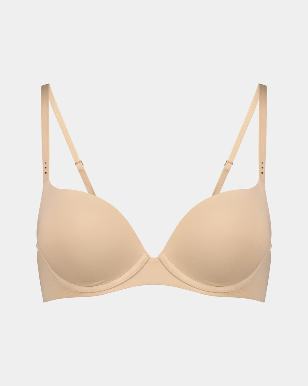 My Fit Smooth Push Up Bra in FRAPPE. Flat lay front view