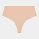 No Show Thong in LATTE. Flat lay front view