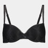 Rose Radiance Contour Bra in BLACK. Flat lay front view