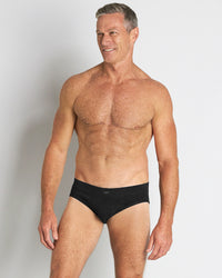 High Tech Cotton Mens Brief in BLACK. Feature shot