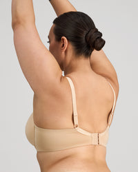 Sculpt Contour Bra in LATTE. Flat lay back view