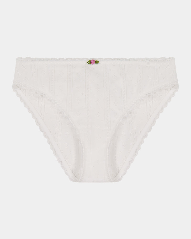 Body Cocoon Bikini in WHITE. Flat lay front view