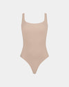 Extra-Ordinary Bodysuit in LATTE. Flat lay front view