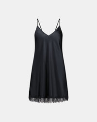 Nara Chemise in BLACK. Flat lay front view