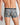 Model wears Retros Print Mens Trunk in TWISTED CLASSICS. On body back view