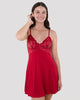 Model wears Siesta Chemise in JESTER RED. On body front view
