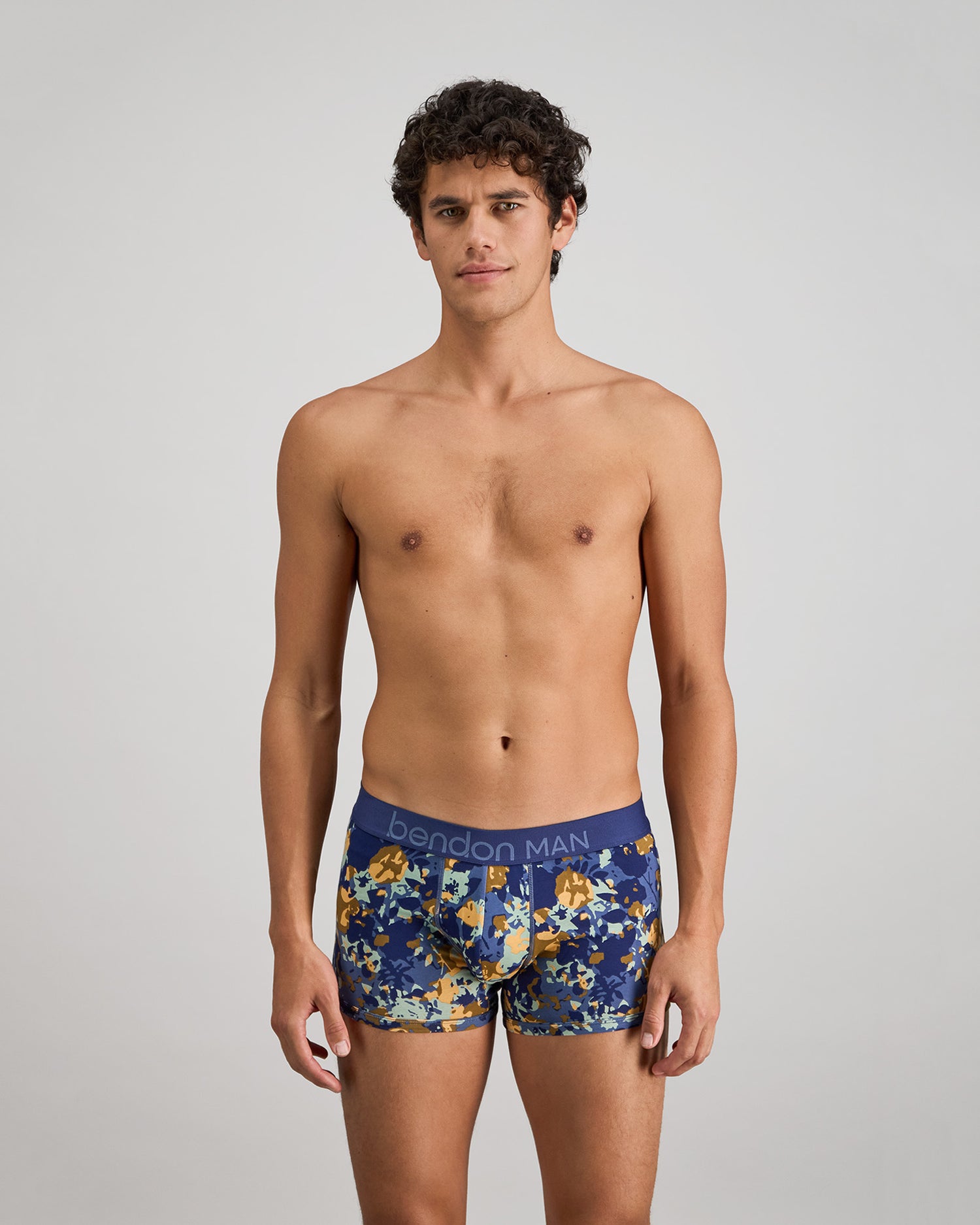 Retros Print Mens Trunk in WILD CAMO PRINT. Feature shot