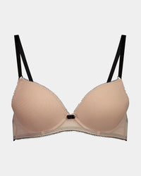 Meshin' Around Push Up Bra in EVENING SAND/BLACK. Flat lay front view