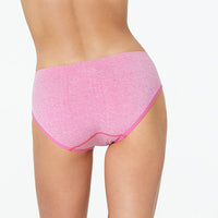 Model wears Simply Seamless Boyshort in SHOCKING PINK MARLE. On body back view