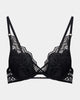 Addison Push Up Bra in BLACK. Flat lay front view