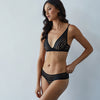 Model wears Morning Lola Midi in BLACK. On body front view