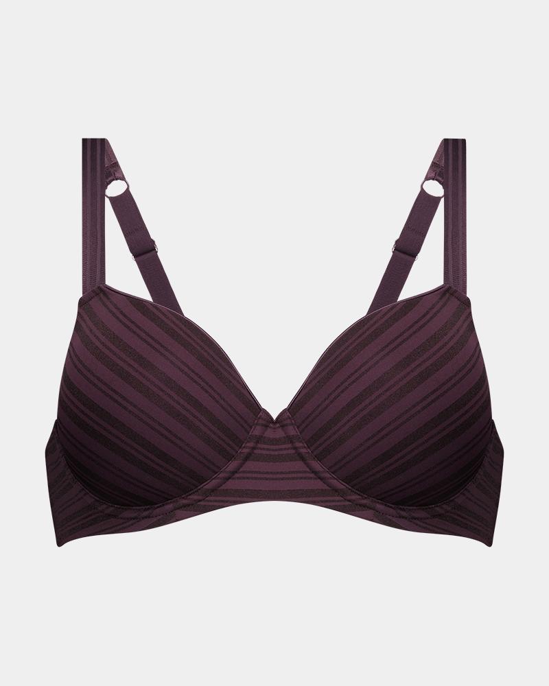 Rita Contour Bra in PLUM PERFECT. Flat lay front view