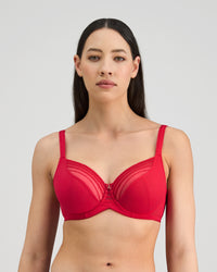 Model wears Faithful Underwire Bra in JAZZY. On body front view