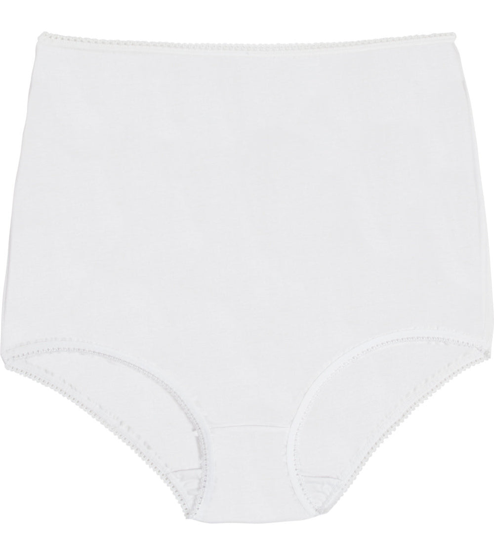 Plain Pants Full Brief in WHITE. Flat lay front view