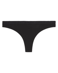Body Cotton Thong in BLACK. Flat lay front view
