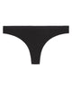 Body Cotton Thong in BLACK. Flat lay front view