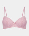 Alison Contour Bra in ICY PINK. Flat lay front view