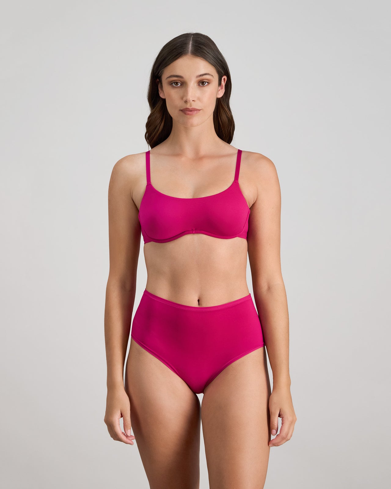 Extra-Ordinary Contour Bra in FANTASY FUCHSIA. Flat lay back view