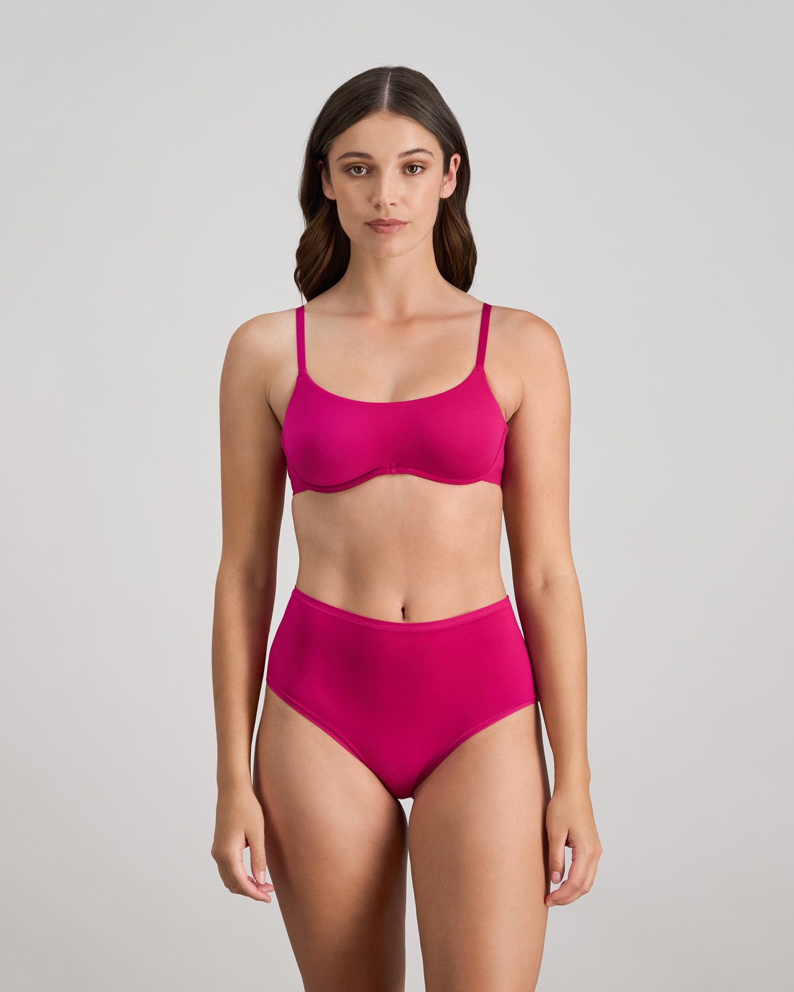 Extra-Ordinary Contour Bra in FANTASY FUCHSIA. Flat lay back view