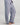 Model wears Cabana Stripe Long Pj Pant in COOL BLUE. On body side view