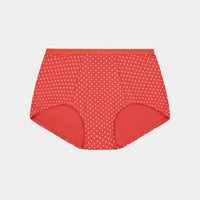 Model wears Body Cotton Full Brief Twin Pack in BAKED APPLE SPOT/BAKED APPLE. On body front view
