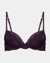 Palmer Push Up Bra in PLUM PERFECT. Flat lay front view