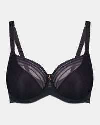 Faithful Underwire Bra in BLACK. Flat lay front view