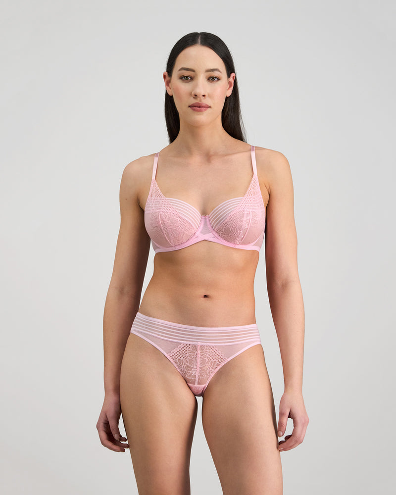 Lucille Underwire Bra in FAIRY TALE. Flat lay back view