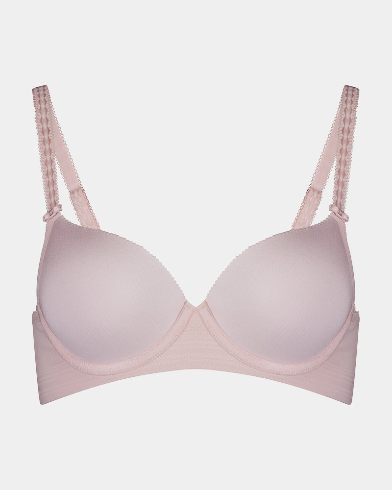 Bendon Body Contour Bra in PALE LILAC. Flat lay front view