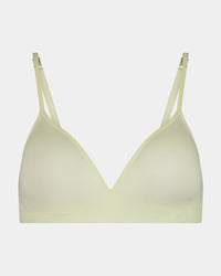 Simply Seamless Wire Free Bra in TRANSPARENT YELLOW. Flat lay front view