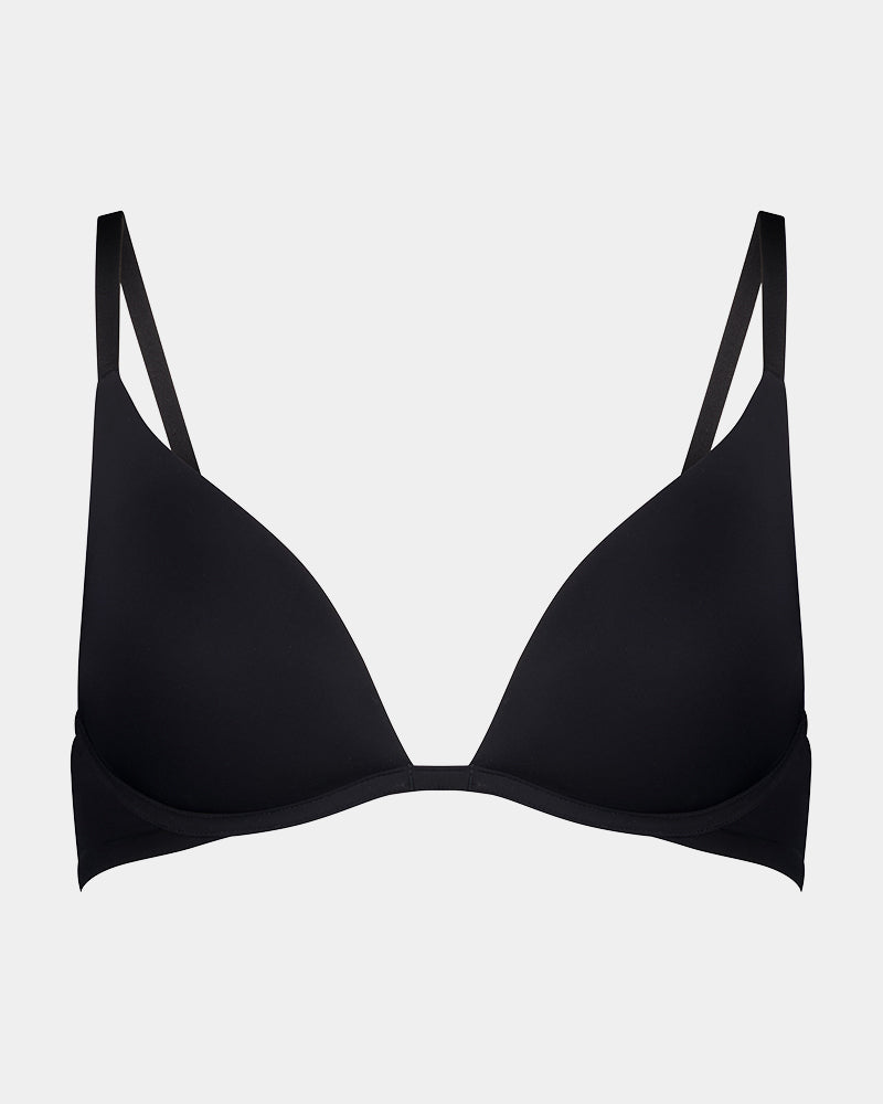 Bendon Essentials Contour Bra in BLACK. Flat lay front view