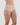Model wears Cotton And Lace Full Brief in LATTE. On body side view