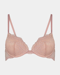 My Fit Lace Push Up Bra in EVENING SAND. Flat lay front view