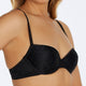 Model wears Rose Radiance Contour Bra in BLACK. On body side view