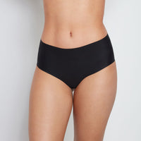 Model wears No Show Full Brief in BLACK. On body front view