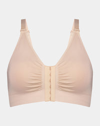 Bendon Restore Wire Free Front Opening Bra in LATTE. Flat lay front view