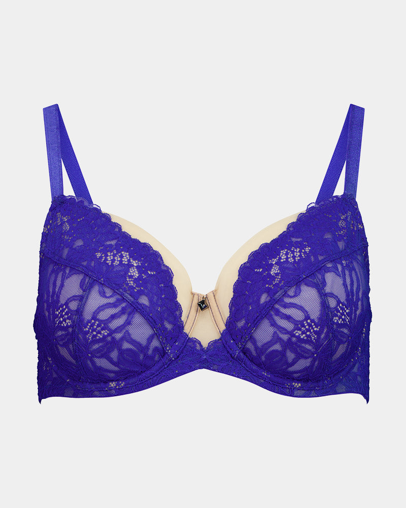 Enchantment Underwire Bra in DAZZLING BLUE. Flat lay front view