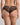 Model wears Adaline Brazilian in BLACK FLORAL PRINT. On body back view