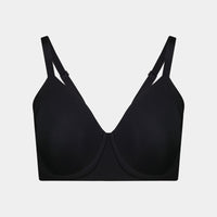 Comfit Collection Contour Bra in BLACK. Flat lay front view