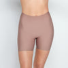 Model wears Everyday Light Hold Chafer Short in MOCHA. On body front view