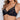 Model wears Light Touch Underwire Bra in BLACK. On body front view