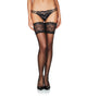 Model wears Hosiery Lace Top Holdups Lace Tights in BLACK. On body front view