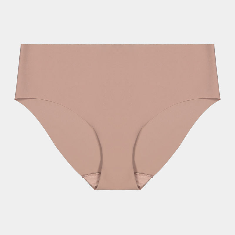 No Show Bikini in MOCHA. Flat lay front view