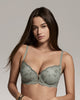 Model wears Romilly Push Up Bra in ICEBERG GREEN. On body front view