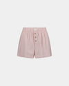 Cosy Flannel Short in ROSE MINI GINGHAM. Flat lay front view